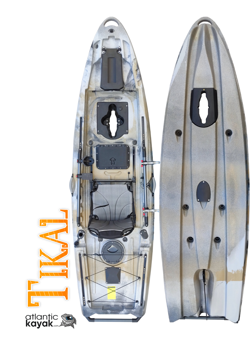 Kayak de pesca Tikal Porto compacto y con pedales de aletas